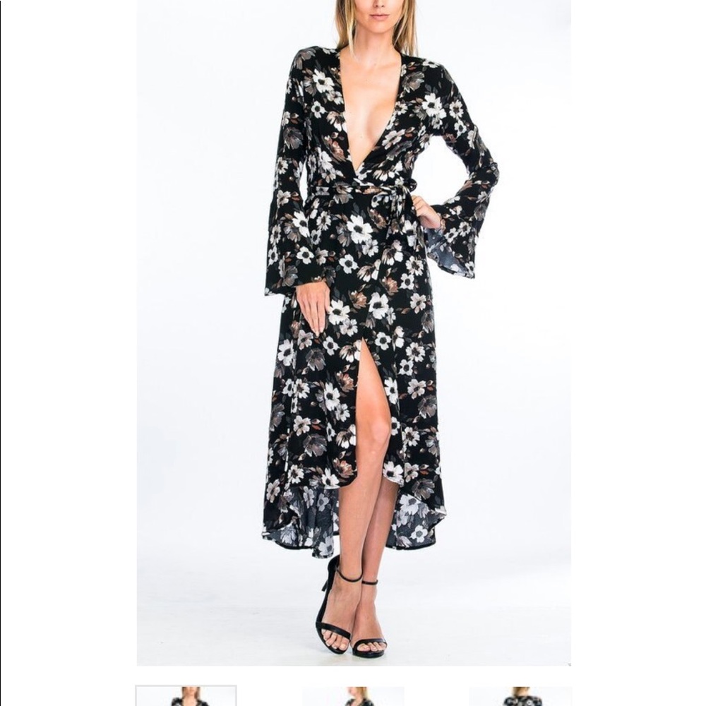 Casual maxi wrap dress